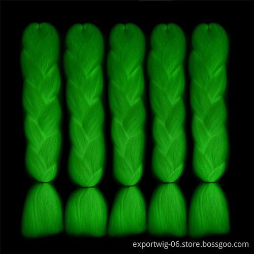 glowing in the dark braiding hair Jumbo shining hair in the darkness soft 24inch 100g braiding hair extensions